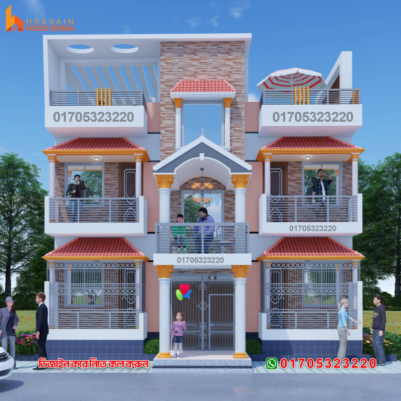 নান্দনিক ডুপ্লেক্স বাড়ীর ডিজাইন